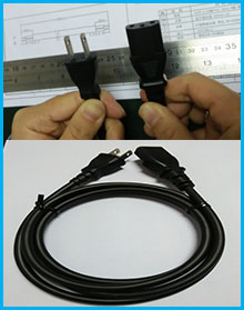 PSE認(rèn)證電源線AC兩扁插帶品字尾